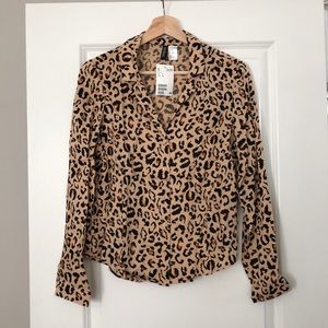Leopard long sleeve blouse